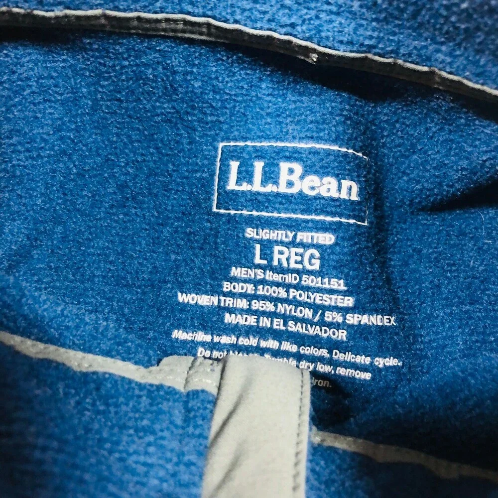 L.L. Bean Men's 1/4 Zip Pull Over Active Fleece Jacket Camping Hiking Outdoors L